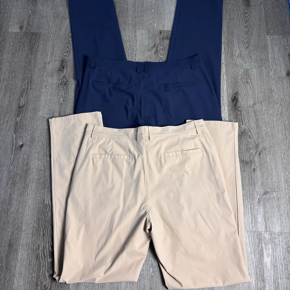 Willit Golf Performance Chino Pants Men's 36x34 Blue/Khaki Stretch Casual-2 Pair